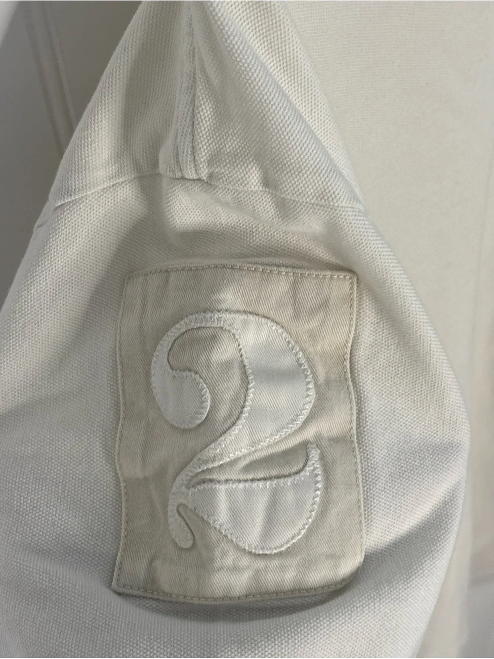 Ralph Lauren Polo Shirt in Cream with Embroidered Patch